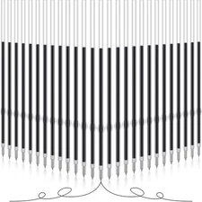 Outus 60 Pcs 0.7 mm Black Retractable Pen Refills Bulk 4.2inch Replacement