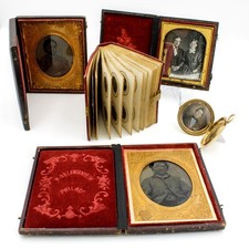 1860s Daguerreotype Ambrotype Gem Tintype 1/6th Plate Locket Lot of 5 #X1572