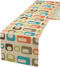 Mid Century Modern Table Runner Retro Abstract 13"W x 36"H Mid Century-7