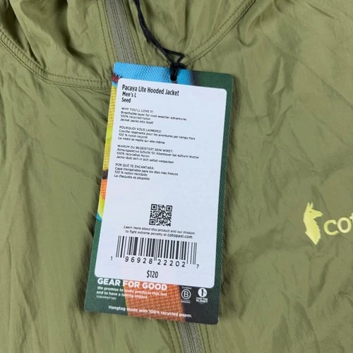 Cotopaxi Jacket Mens Large Green Hooded Pacaya Lite Packable Hiking Hiker New image 4