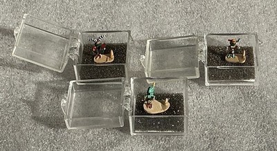 3 VINTAGE MIKRO MINIATUR GESCHNITZTE KACHINA PUPPEN VON MAE HUNCH CLOWN KÜRBIS TÄNZER