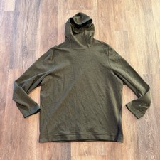 NIKE Tech Fleece Pullover Hoodie 2XL Green Cotton Side Slit Tech Fleece Pullover