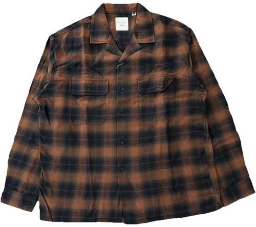 Uniqlo x JW Anderson Brushed Cotton Oversized Shirt Plaid Brown Size S