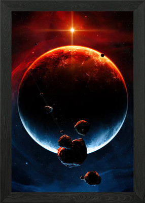 Gerahmtes Wandbild Vulkan des Eises Poster Leinwanddruck Bild