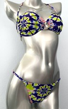 Victoria's Secret New Marina Gold Ring Ruched Top  Rio Bikini Bottom Swim Set