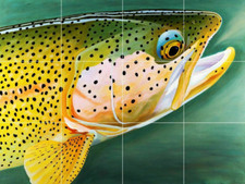 Rainbow Trout Game Fish Fishing Wildlife ceramic tile mural backsplash