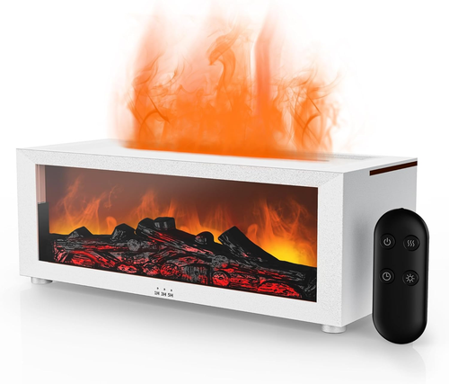 Fireplace Flame Air Diffuser Humidifier,7 Colors Aromatherapy Essential Oil Diff