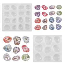 Shiny Gemstone Silicone Mold, Gem Jewelry Casting Resin Mold, Pendant Necklace