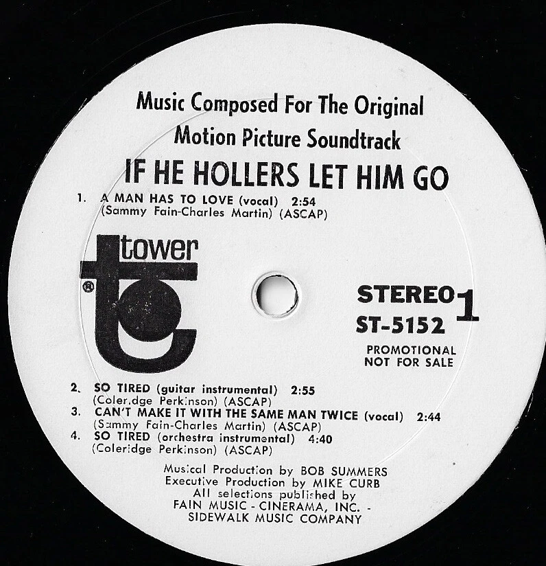IF HE HOLLERS LET HIM GO u.s. TOWER LP soundtrack_orig 1969 BARBARA McNAIR promo - Image 2 of 4