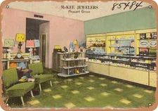 METAL SIGN - Texas Postcard - McKee Jewelers, Pleasant Grove .