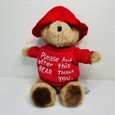 Eden Toys Paddington Bear 10" Red Sweatshirt Hat Teddy Bear Vintage 1981 HTF