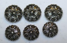 3/4" 3 and 1/2" 3 / 6 Total METAL Buttons ENGRAVED for German Jacket Dress