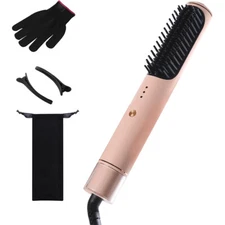 Hair Straightener Brush Ionic Hair Straightening Brush Flat Iron for Women Home