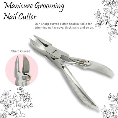 Manicure Pedicure Nail Clipper 4.5'' Heavy Duty Small Dull Thick Nail Trimmer CE