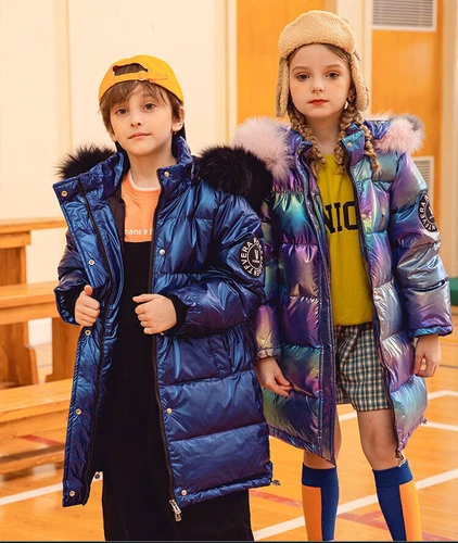 New Kids Girls Boys Winter Coat Hooded W/Faux Fur Parka School Jackets Outwear - Picture 10 of 40