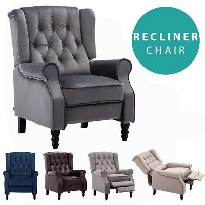 Althorpe Wing Back Recliner Chair, Leather Fireside Chairs Uk