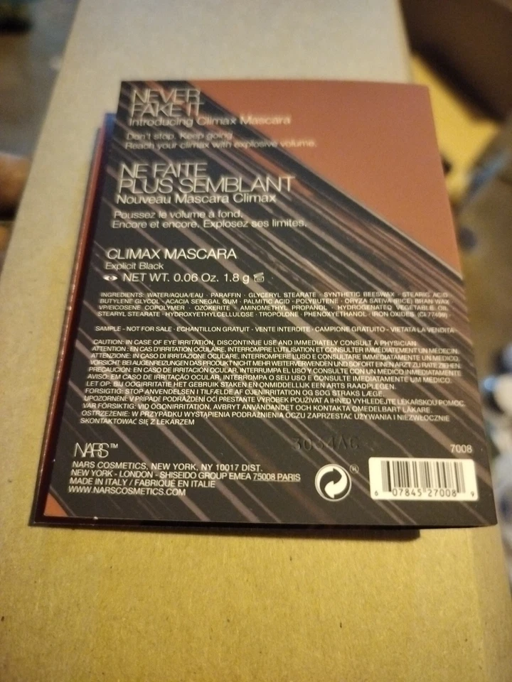 7 NARS Climax Mascara in Explicit Black 0.06 oz / 1.8g Sample Size NEW - Image 2 of 4