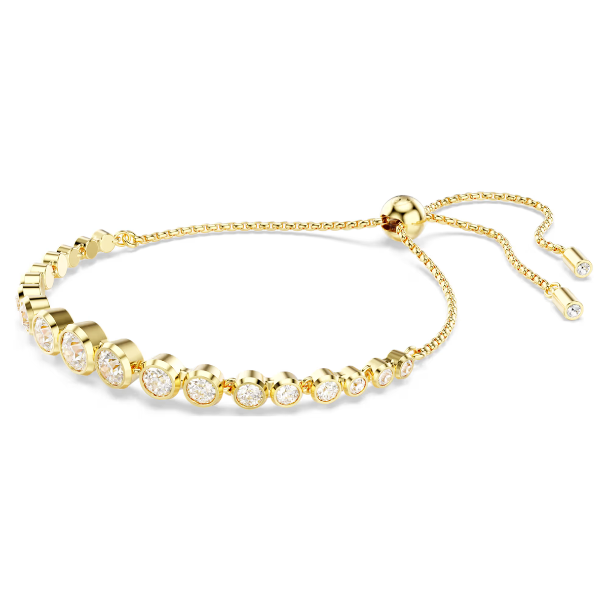 Swarovski Imber Tennis bracelet Mixed round cuts, Gold-tone plated
