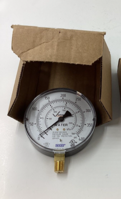 #ad Wika PSI Meter Pressure Gauge 1 4 NPT LM 400 PSI 52355187 4quot; Diameter Bar kPa $16.79