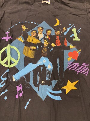 USA製 90s ニューキッズオンザブロック Tシャツ Hanes ネイビー M VTG