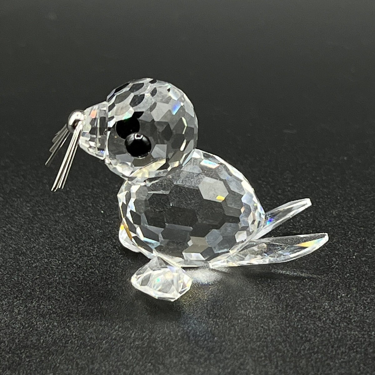 Vintage Austria Swarovski Crystal Baby Seal Whisker Figurine