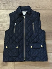 Copper Key Girls Black Gold Accent Quilted Jacket Vest Size 4/5
