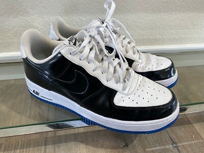 Nike Men's Air Force 1 Game Royal Patent Leather Sneakers White