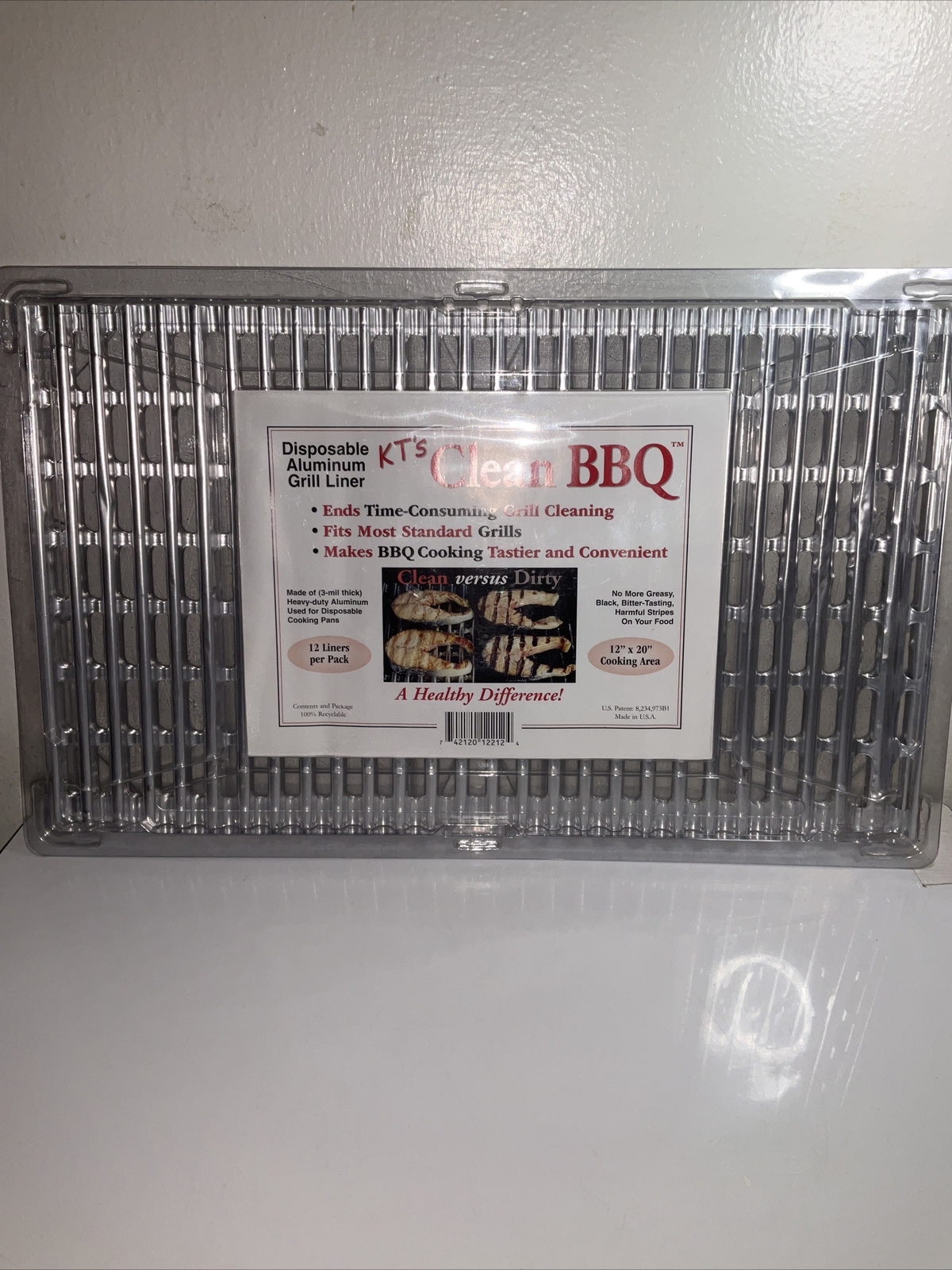 Clean BBQ Disposable Aluminum Grill Liner. Set of 12 Sheets of Grill