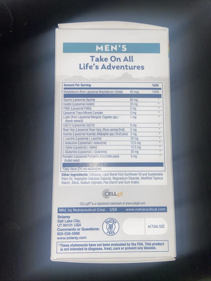 Multivitamínico liposomal de alta potencia Solaray para hombre 60 cápsulas Foto 3 de 4