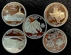 Washington Silver Quarter Lot of  5 Proofs-Mixed States- 90% - Nice -