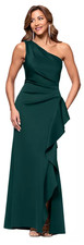 XSCAPE Women's Ruffled One-Shoulder Scuba Gown - Formal Evening Dress - Size 8