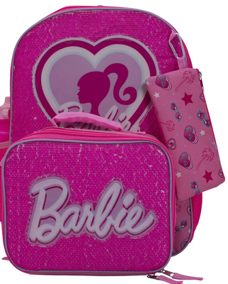5 PC Barbie Backpack Lunch Box Bag Tote Lunchbox Case Flip  display picture 3