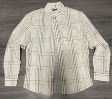 New Express long-sleeve plaid button-down, size small
