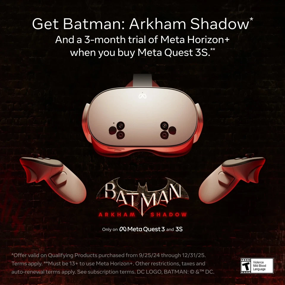 Meta Quest 3S 128GB — Get Batman: Arkham Shadow - 128GB - All-in-One Headset - Image 3 of 4