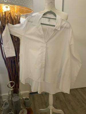 AMISU Edle Tunika  Hemd  Bluse A-Linie weiß  Gr. XL ungetragen (198)