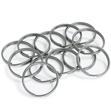 12 x Metal Key Rings Silver Circle Loop Strong Key Ring For Key Set - 35mm