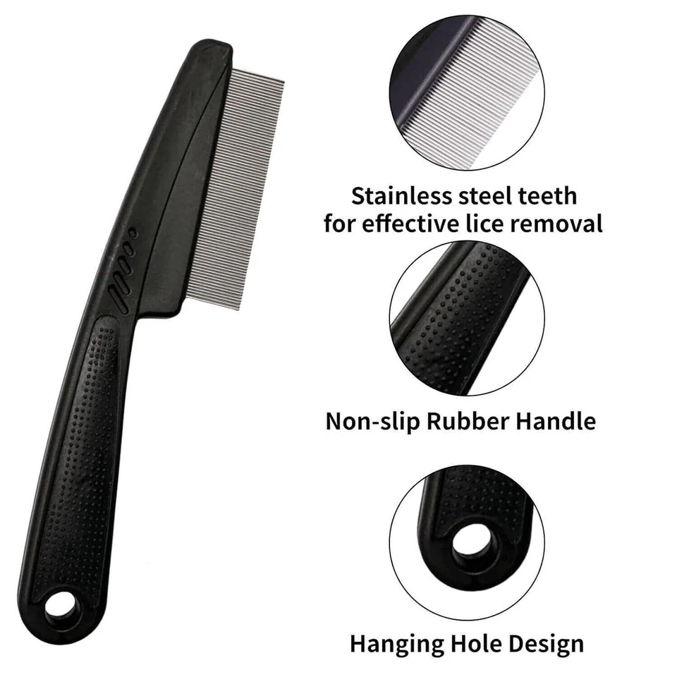 Peine caspa peine de dientes finos de acero inoxidable para niños y adultos... Foto 2 de 4