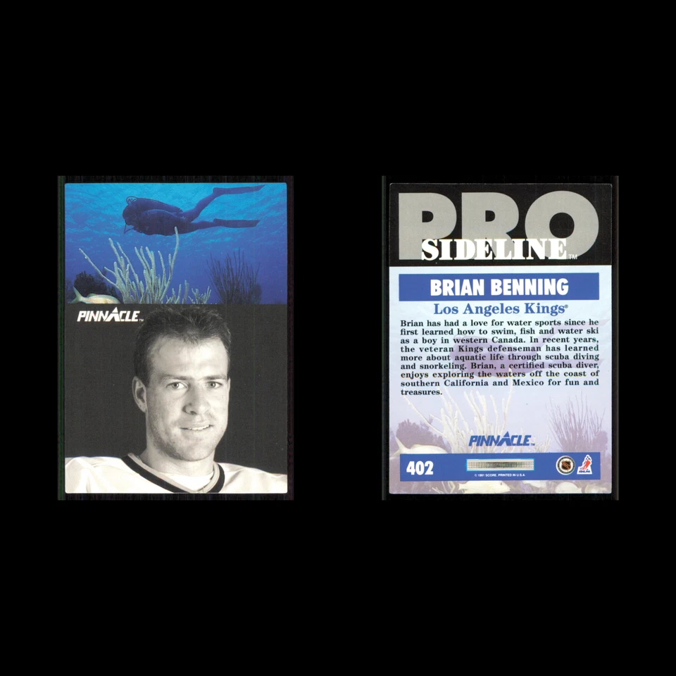 Brian Benning #402 1991 Pinnacle Los Angeles Kings Hockey Card NHL NM - Image 3 of 3