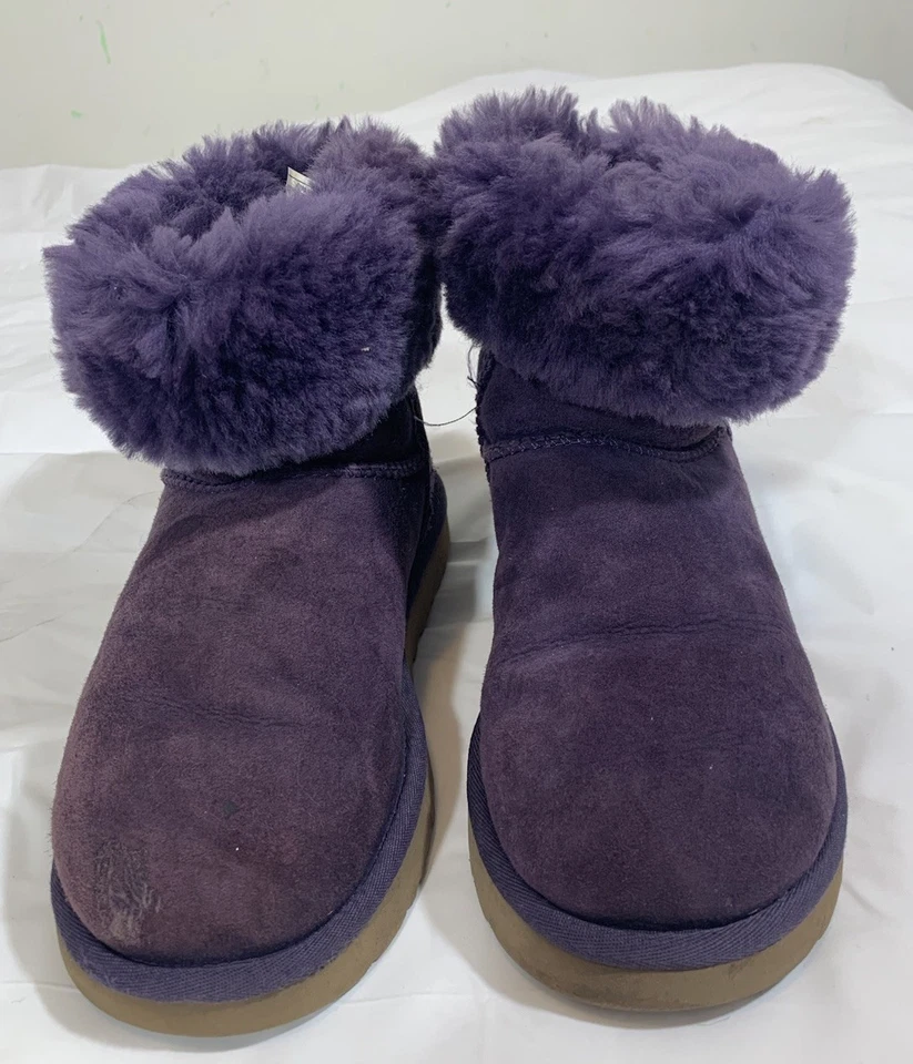 Botas UGG Australia para mujer talla 7 púrpura gamuza piel de oveja clásicas cortas media pantorrilla Foto 3 de 4