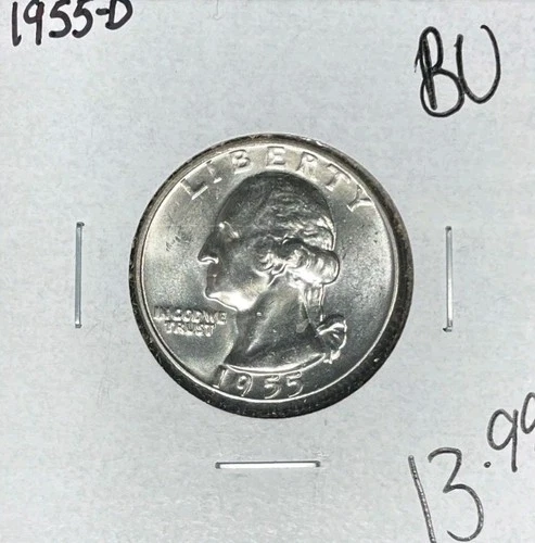 1955-D WASHINGTON SILVER QUARTER ~ BU ~BEAUTIFUL COIN~REF#1