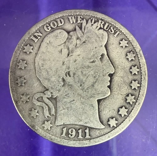 1911 Barber Half Dollar United States Silver Coin