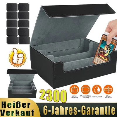 MARKENLOS Sammelkarten Deck Box leather Card Case + Divider-Magic, Pokemon, YuGiOh 2300+