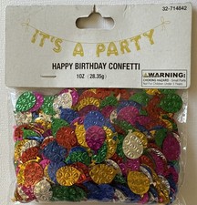 IT  S A PARTY HAPPY BIRTHDAY CONFETTI 1.OZ Momentum  Balloon  Celebration  Metallic