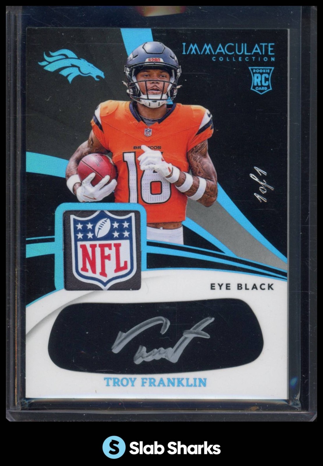 2024 PANINI IMMACULATE TROY FRANKLIN ROOKIE SHIELD AUTO PATCH EYE BLACK 1/1