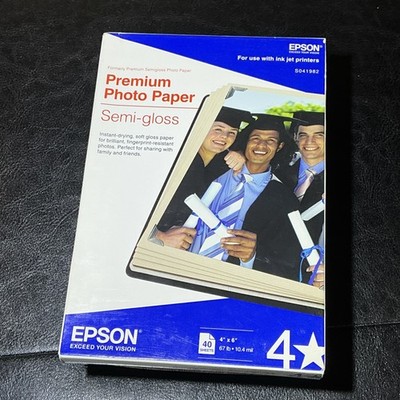Lot Of 3 Epson Premium Photo Paper Semi Gloss 4''x6'' (40 Sheets Each) 120 Total