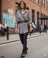 ASOS DESIGN PLAID FLANNEL MIDI SHIRT DRESS SIZE 12 Oversized