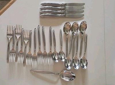 23 Pc. Replacement Vtg Oneida Rogers Premier Stainless Flatware Shoreline Design