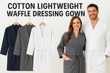 BATH ROBE WAFFLE EGYPTIAN COTTON TOWEL UNISEX LUXURY SOFT TOWELLING DRESING GOWN