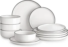 Plate and Bowl Set,Modern Porcelain Dinnerware Set for Four,Kitchen TablewareSet