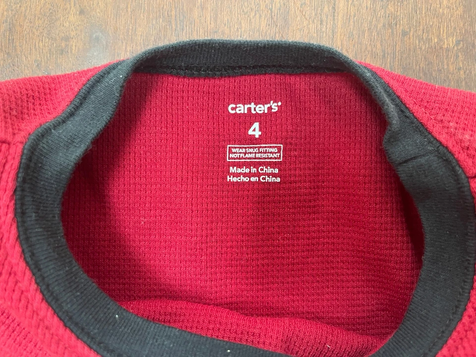 Carter's Kid Boys 2-Piece Cute Penguins Thermal Shirt & Fleece Pants PJs Multi 4 - Image 2 of 4